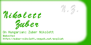 nikolett zuber business card